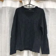 AZUL 黒 長袖 Vネック カットソー