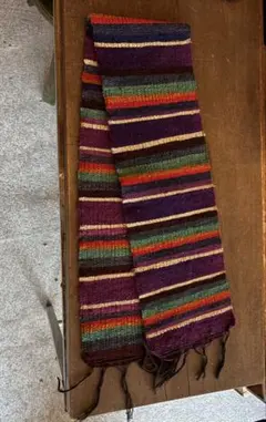 ⑦ 海外　手織　多色ストライプ　タペストリー