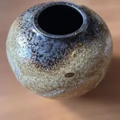 【新品未使用】信楽焼 陶器製 丸型花瓶