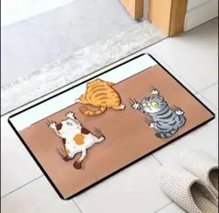 【新品未使用品】可愛い猫柄マット 玄関マット　バスマット　肉球