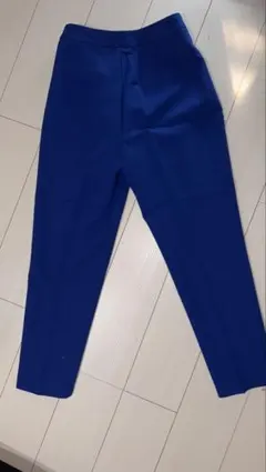 青色テーパードスラックス 前ポケット付き