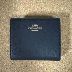 COACH コーチ C4768 ネイビー パンチング シグネチャー 二つ折り財布
