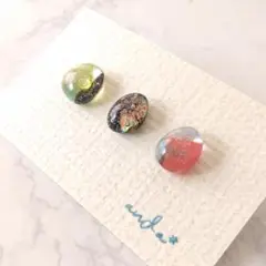 sale！ガラスナギットのピアス3個セット✧*。浴衣や着物にも