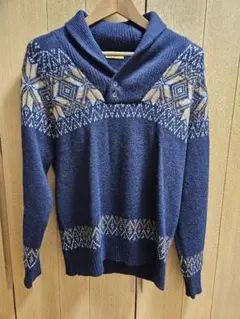 Kent in TRADITION アルパカウール 丸襟ニット セーター L 紺