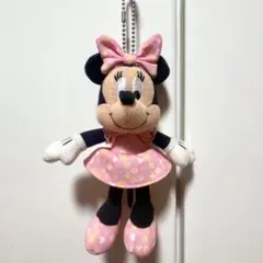 ディズニーリゾート　ミニーマウス　ぬいぐるみバッジ　ぬいば　花柄　ピンク