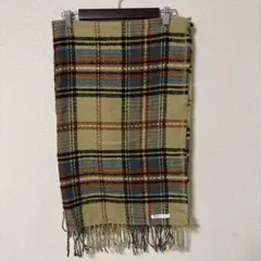 LOWRYS FARM チェック柄ストール フリンジ付き