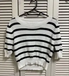 GRL グレイル ボーダー柄ショート丈ニットトップス[ac2151]のサムネイル