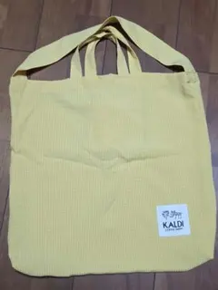 KALDI 黄色 手提げ袋　布地　布製　エコバッグ　チェック柄のサムネイル