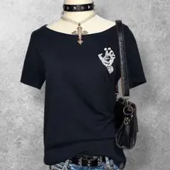 SANTA CRUZ黒スクリーミングハンドTシャツY2Kパンクスケーター古着女子のサムネイル