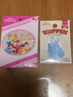 ディズニープリンセス ワッペン 2点セット