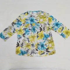 e'criture 花柄 七分袖 カットソー