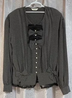 インゲボルグ　ドット柄長袖ブラウス