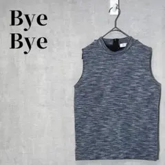 Bye Bye　バックジップ　ノースリーブニット　綿混　ミックスカラー　サイズFのサムネイル