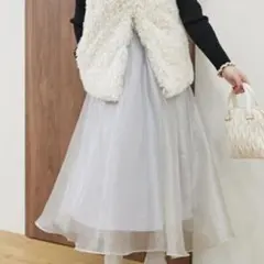 MAJESTIC LEGON シャイニーレイヤードスカート グレーのサムネイル