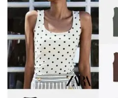 新品ZARA ポリアミドワイドストラップTシャツ　Lサイズのサムネイル