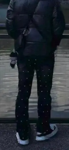 guapi風デニム ラインストーン