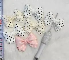 リボンビーズ　水玉ビーズ　ドットビーズ　6個セット