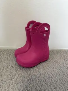 crocs キッズ レインブーツ ピンク 7