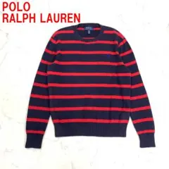 A4626 ポロラルフローレン 長袖ニット 綿 赤 紺 L/G(14-16)