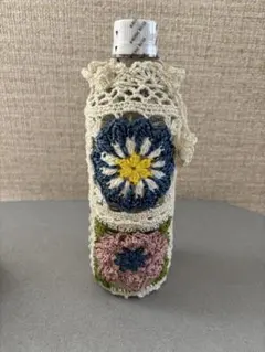 お花ブーケペットボトルカバー 巾着袋 小物入れ かぎ針編み