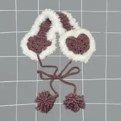 イヤーマフ（ハート）　ハンドメイド　編み物