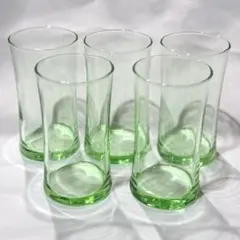 昭和レトロとっても可愛いグリーンのグラス　5客