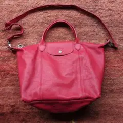 ロンシャン ル・プリアージュ キュイール トップハンドルバッグ M　オールレザー