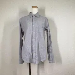 ギャップ 長袖 シャツ グレー 麻混 リネン コットン メンズXXS