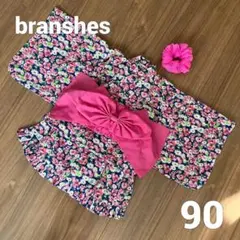 ブランシェス 花柄 浴衣ドレス 90㎝