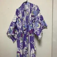 紫色と白の花柄浴衣