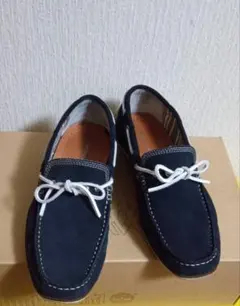 Stefano Rossi スエード デッキシューズ ネイビー 紺色