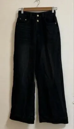 ブラックワイドパンツ　S