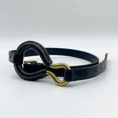 W32 新品 ポロラルフローレン レザーxキャンバス ベルト ブラウンx