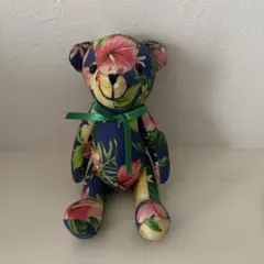 ハイビスカス柄 テディベア ぬいぐるみ