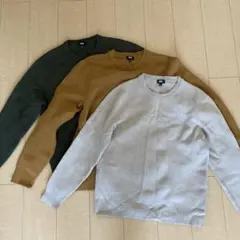 ユニクロ ミラノリブクルーネックセーター 3色セット L XL
