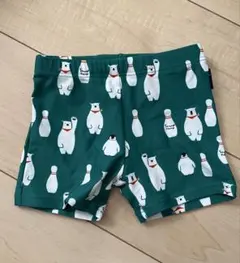 水着 男の子 サイズ90 白クマ柄　グリーン