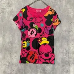 TDL ミニーちゃん sizeS Ｔシャツ 柄　ピンク　Disney 旅行