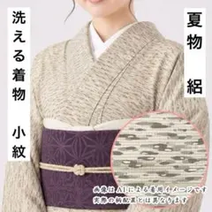 売切値下げ】607mkf12△洗える着物！単衣 小紋 裄長め 枝花△美品