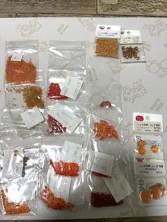 ビーズまとめ売り 橙色 オレンジ