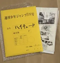 ハイキュー!!最終話まるごと複製原稿セットmini