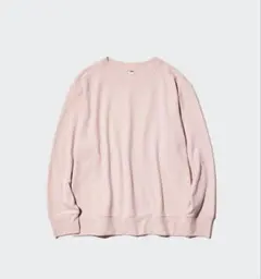 UNIQLO ソフトニットフリースクルーネックT ピンク M レディース