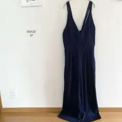 IMAGEバックリボンサロペットパンツ とろみ素材ネイビー　4961のサムネイル