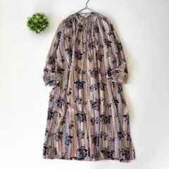 45R 花柄長袖ワンピース 楽天市場】花柄ワンピース レディース 長袖ワンピース ロング丈