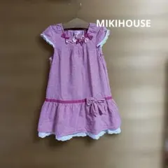 MIKIHOUSE ギンガムチェック リボンモチーフ ワンピース130