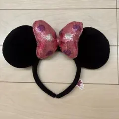 ミニー　スパンコール　カチューシャ　ドット　ピンク　水玉　ディズニーランド