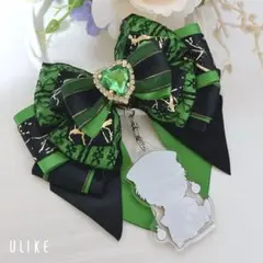 リボンチャーム バックチャーム 緑 グリーン 推し活