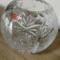 ドイツ ヴィンテージ アイス ガラス フラワーベース 花器 花瓶