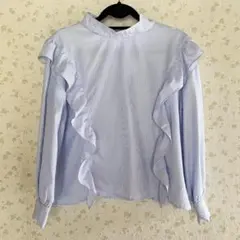 Riche glamour ストライプフリルブラウス Mサイズ