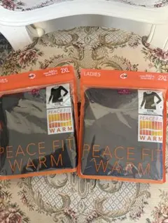 新品 TOPVALU PEACE FIT WARM 8分袖 2XL 2枚黒グレー
