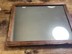 壁掛けミラー(古材風)